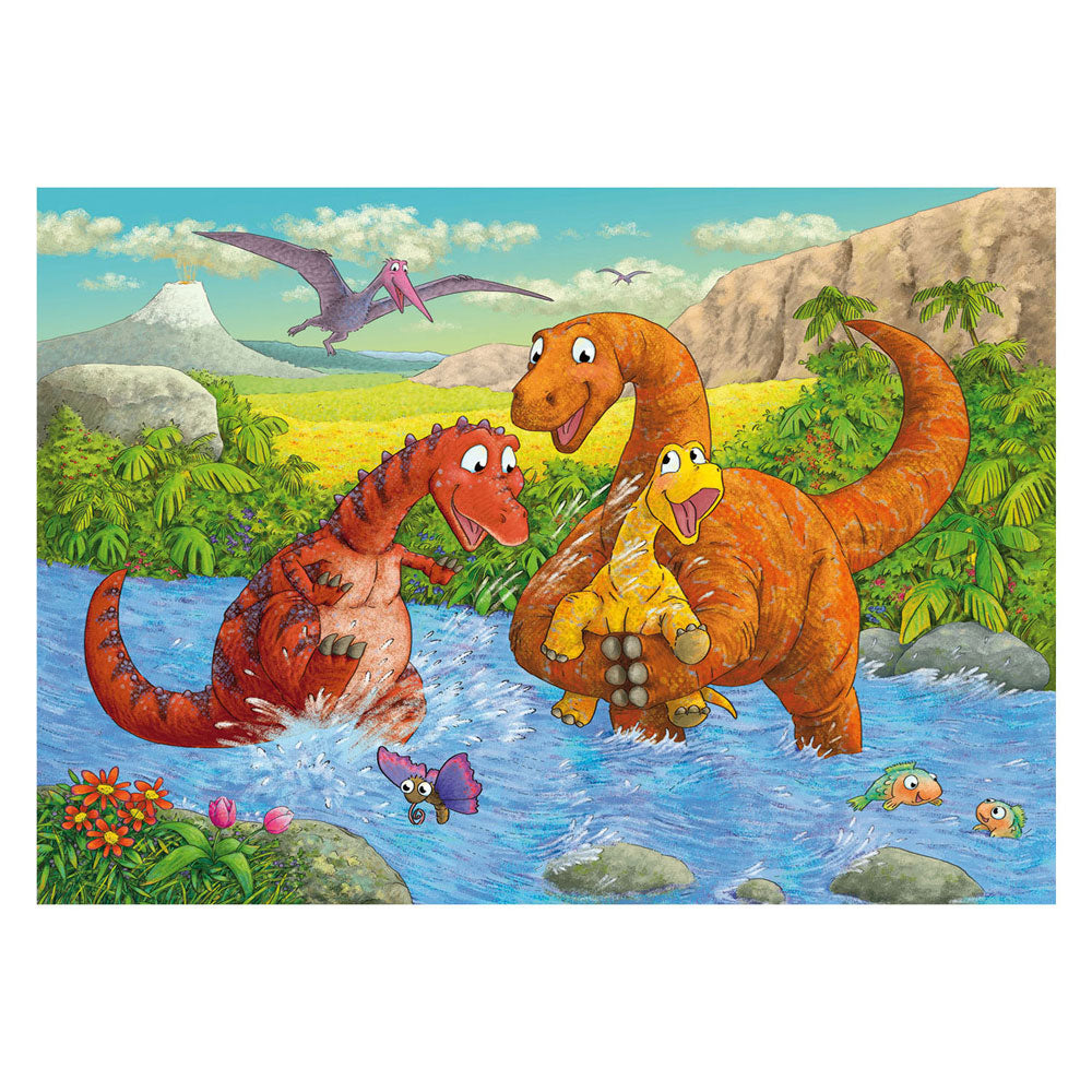 Ravensburger legpuzzel spelende dino's, 2x24st.