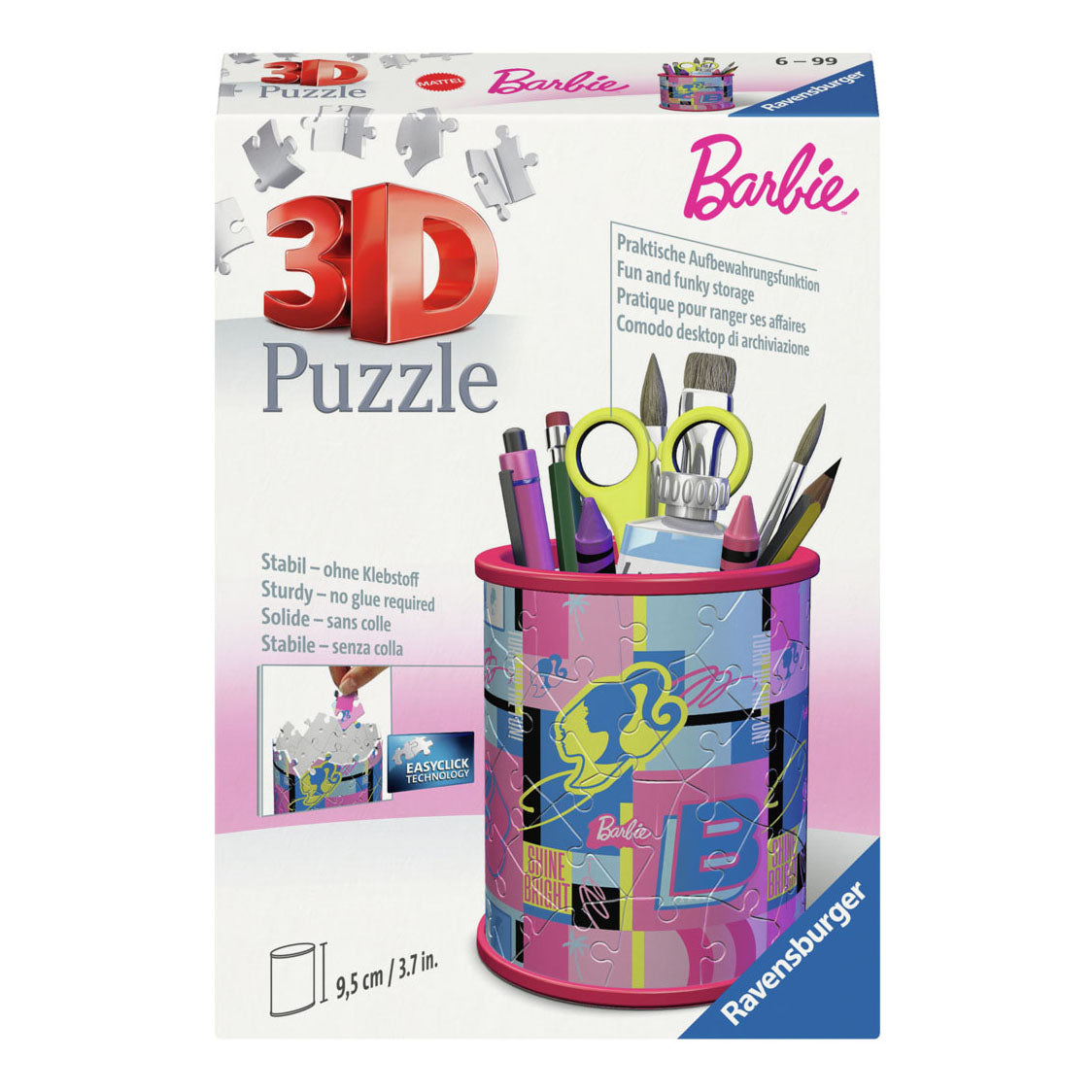 Ravensburger 3d puzzel pennenbak barbie, 54st.