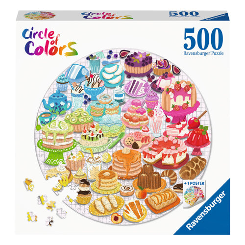 Ravensburger legpuzzel rond circle of colors desserts pastries, 500st.