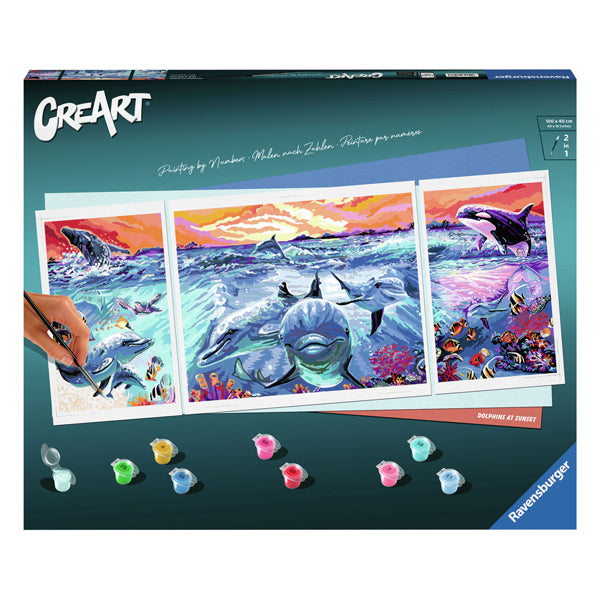 Ravensburger CreArt Schilderen op Nummer Dolphins At Sunset