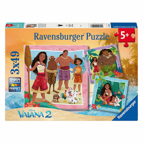 Ravensburger puzzel vaiana 2 op naar nieuwe avonturen! - legpuzzel - 3x49 stukjes