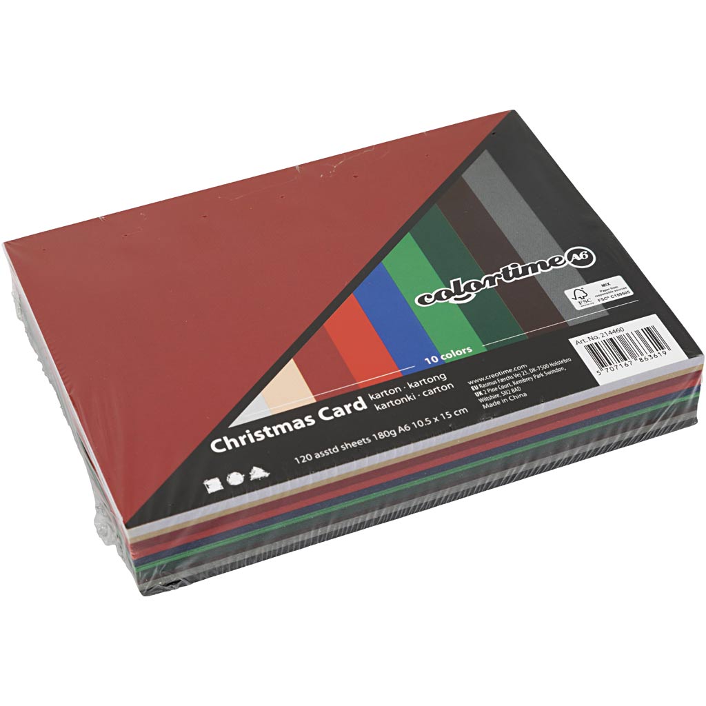 Colortime https: www.cchobby.nl kerst-karton-a6-vel-105x148-mm-180-gr-diverse-kleuren-120-div-vellen-1-doos