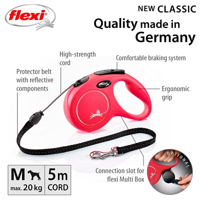 Flexi rollijn classic cord rood