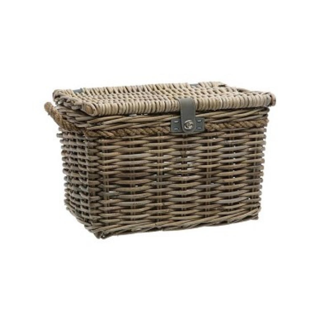 Newlooxs Rotan fietsmand New Melbourne Large 45 liter 45 x 33 x 31 cm grijs