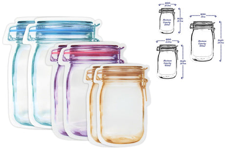 Lifetime cooking alpina herbruikbare voedselbewaarzakken 150 400 750ml set van 6