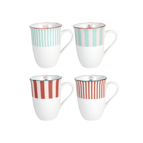 Svenska living mok kerststrikken ø9x12cm 340ml 4 assorti