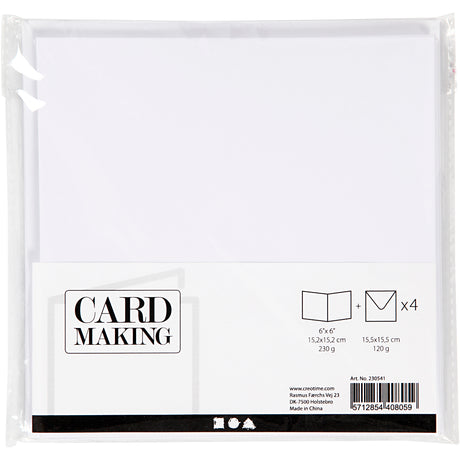 Creativ company http: www.cchobby.nl kaarten-en-enveloppen-afmeting-kaart-15-2x15-2-cm-afmeting-envelop-16x16-cm-230-gr-wit-4-set-1-doos