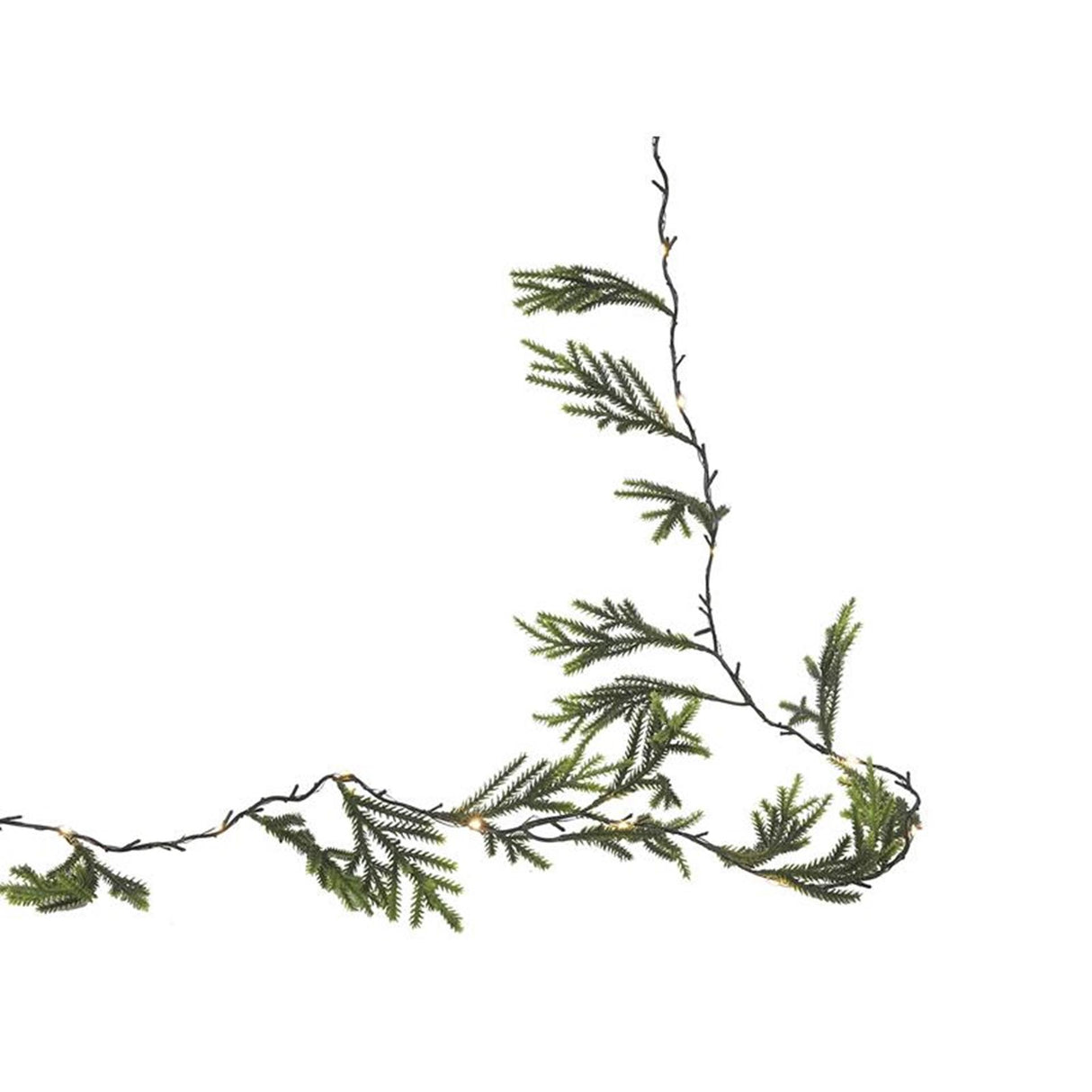 Svenska living guirlande conifer green 20led 190cm 2xaa