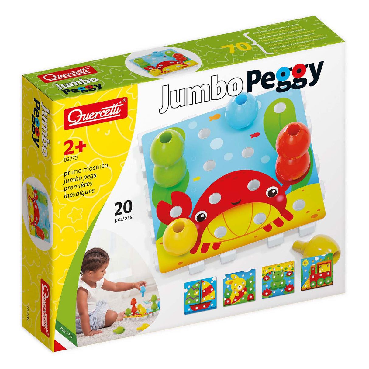 Quercetti jumbo insteek pinnen, 20dlg.