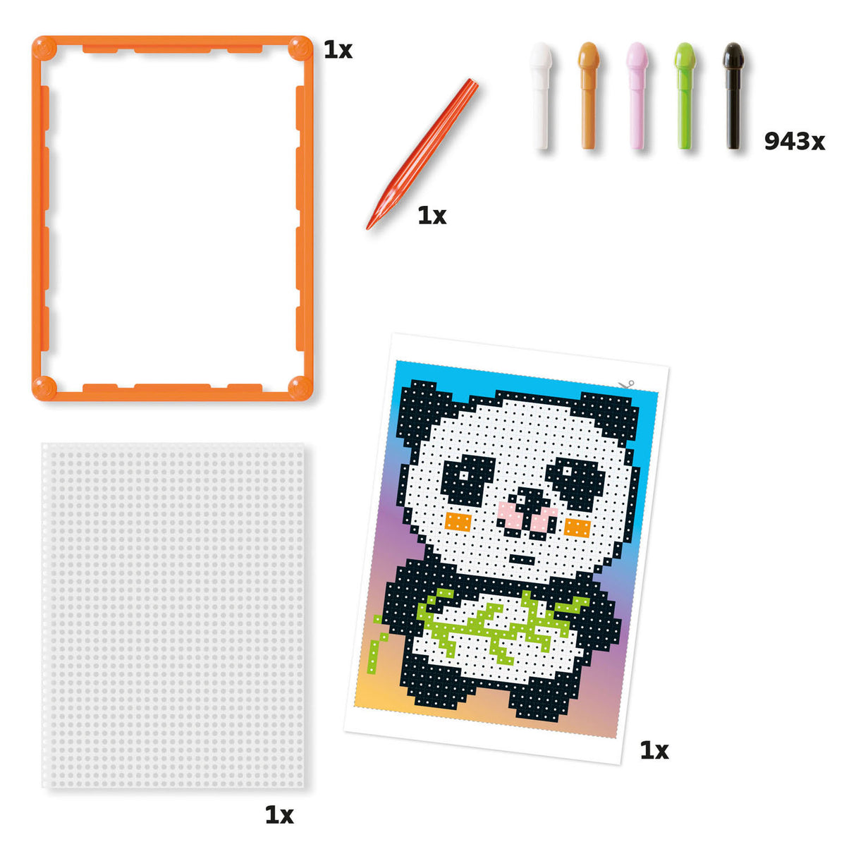 Quercetti pixel art basis panda, 946dlg.