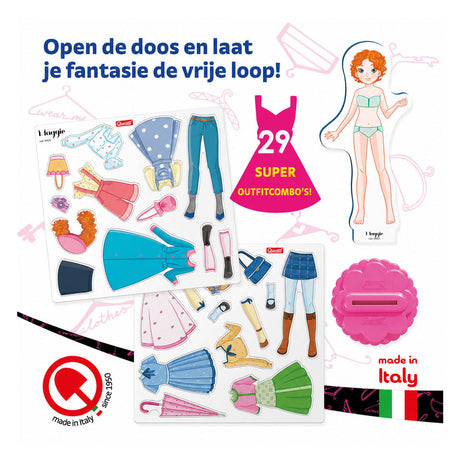Quercetti magnetische mode aankleedpop, 29dlg.