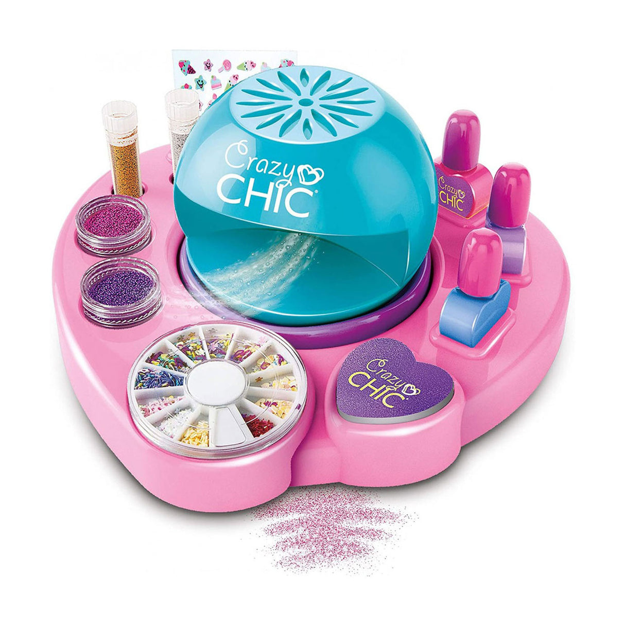 Clementoni crazy chic - nagelstudio - kinder nagellak met drooglamp - 12-delig - vanaf 12 jaar