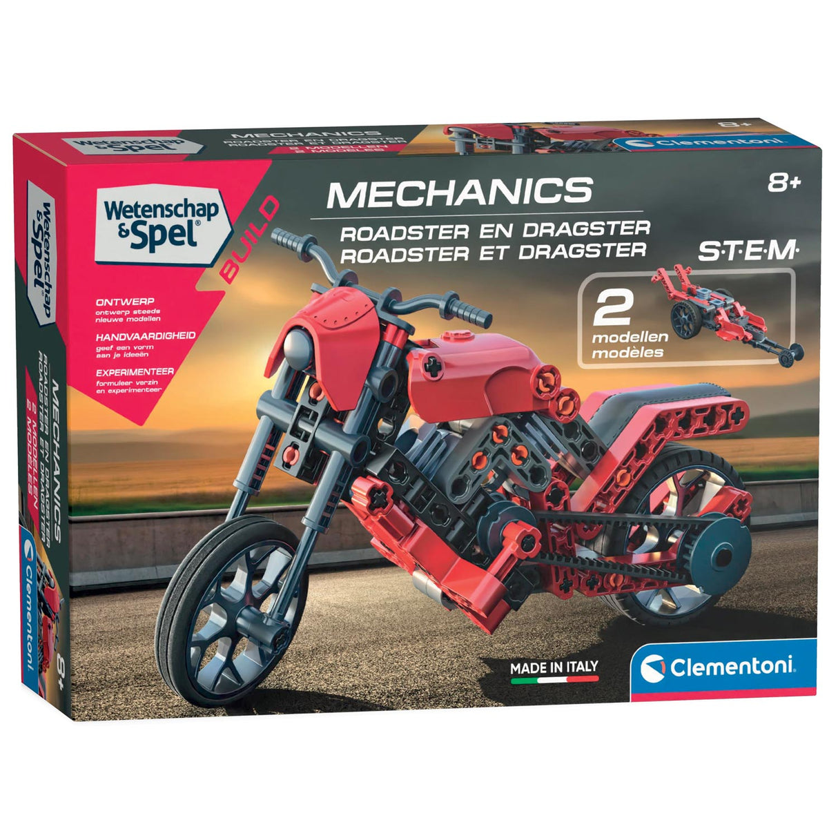 Clementoni wetenschap spel mechanica roadster, 2in1