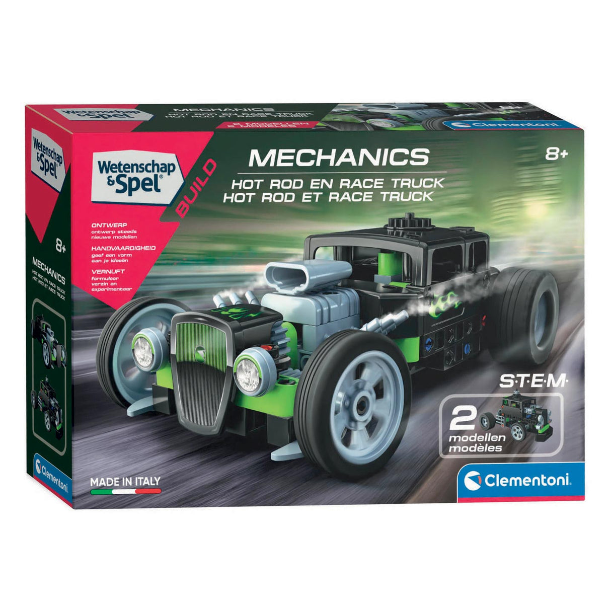 Clementoni Wetenschap Spel Mechanica Hot Rod, 2in1