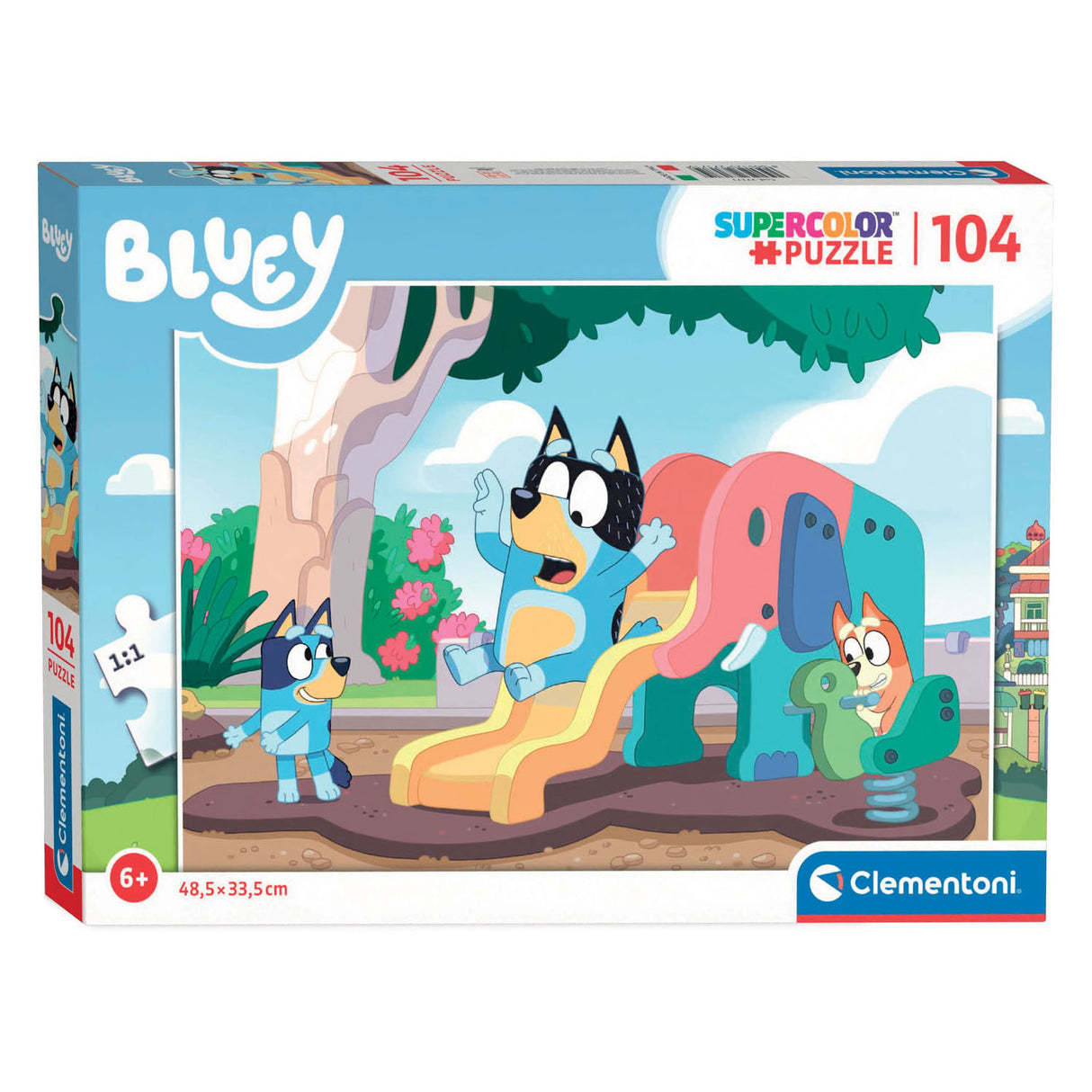 Clementoni Legpuzzel Bluey op de Glijbaan, 104st.