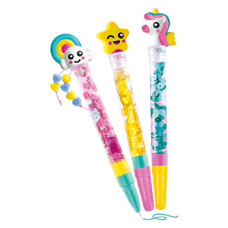 Clementoni idea - glitterpennen - knutselpakket vol accessoires - het creatieve cadeautje - glitterpennen maken - vanaf 6 jaar