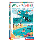 Clementoni legpuzzel super color life at sea, 2x60st.