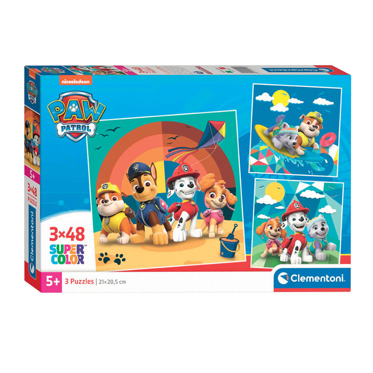 Clementoni legpuzzel super color vierkant paw patrol, 3x48st.