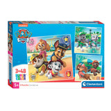 Clementoni legpuzzel super color vierkant paw patrol, 3x48st.