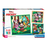 Clementoni Legpuzzel Super Color Vierkant Mickey and Friends, 3x48st.