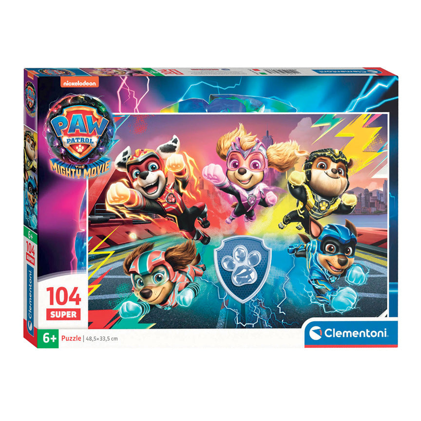 Clementoni legpuzzel super color paw patrol the mighty movie, 104st.