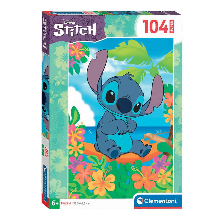 Clementoni legpuzzel super color disney stitch ii, 104st.