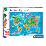 Clementoni legpuzzel super color dinosaurus map, 180st.