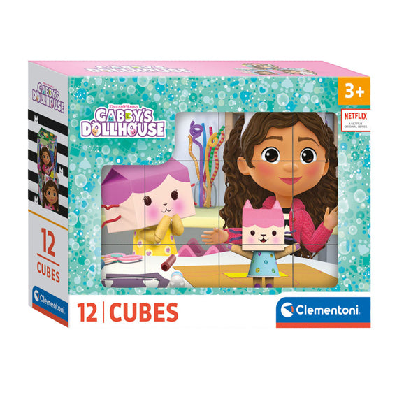 Clementoni blokpuzzel gabby's poppenhuis, 12st.