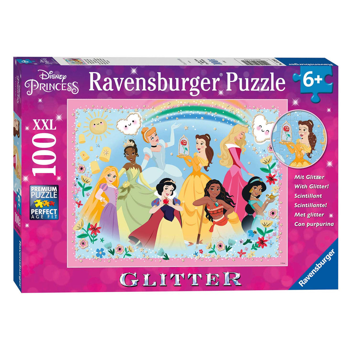 Ravensburger Prinses Glitterpuzzel, 100st. XXL