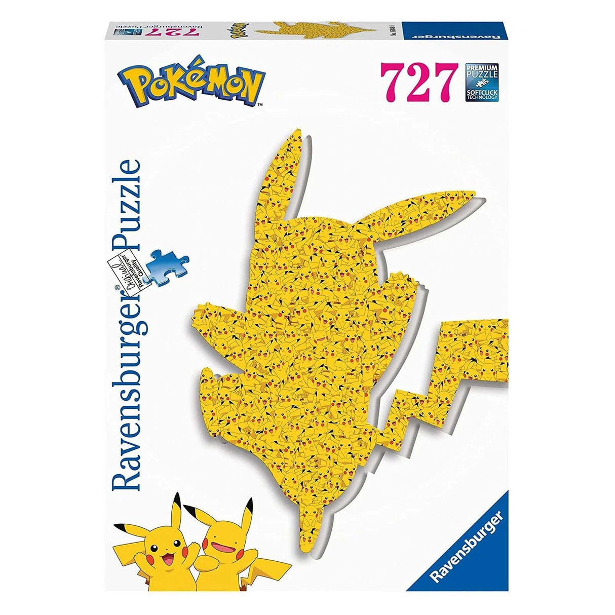 Ravensburger shaped puzzel pikachu, 727st.