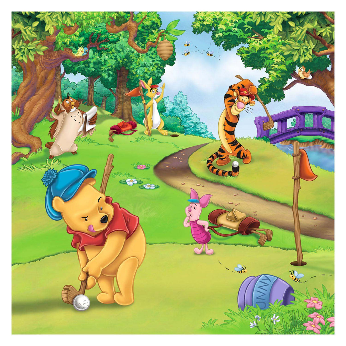 Ravensburger puzzel disney winnie the pooh sportdag - 3x49 stukjes - kinderpuzzel