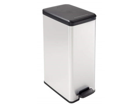Curver decobin slimbin pedaalemmer 40 liter zilver metallic 25x42x61cm