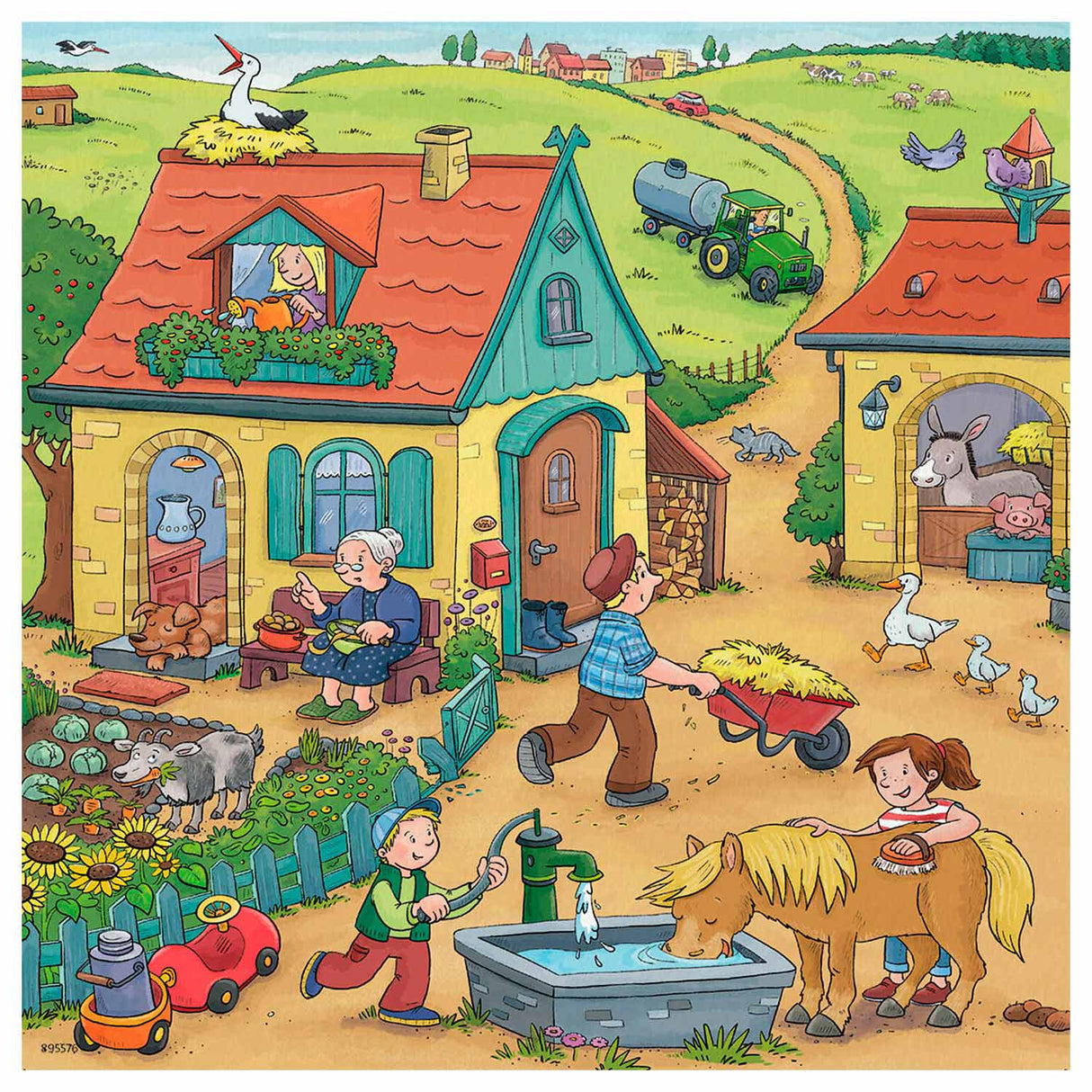 Ravensburger puzzel boerderij - 3x49 stukjes - kinderpuzzel