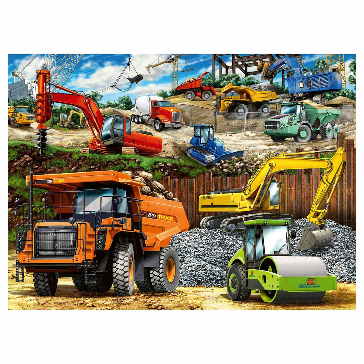 Ravensburger puzzel bouwvoertuigen - legpuzzel - 100 stukjes