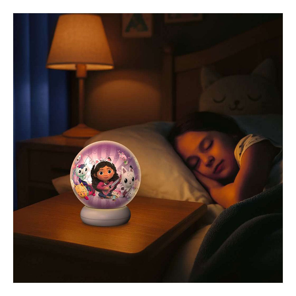 Ravensburger – gabby’s dollhouse – 3d puzzle-ball nachtlicht – 73 stukjes
