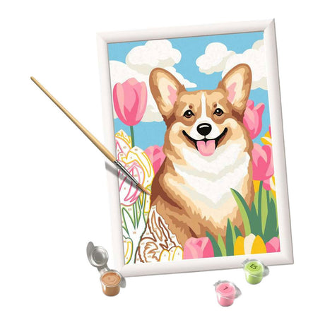 Ravensburger – creart: floral corgi – schilderen op nummer