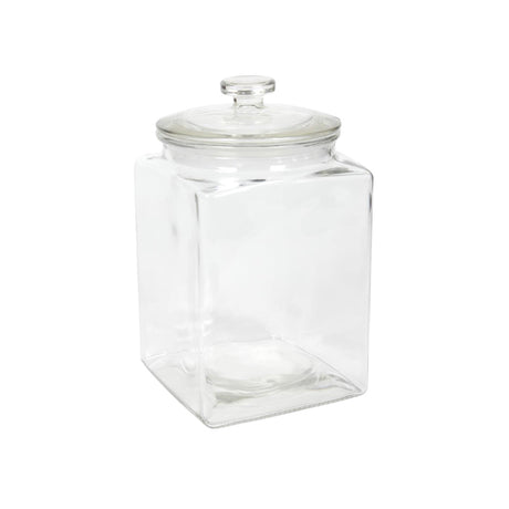 Voorraadpot glas vierkant met deksel 3l ø14,4xø24cm