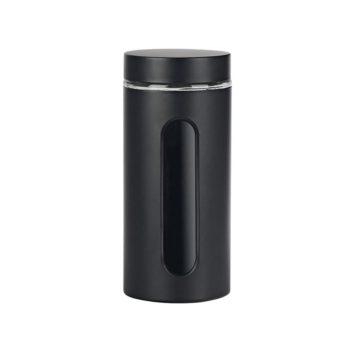 Kitchen tools voorraadpot venster zwart mat 1,2l glas