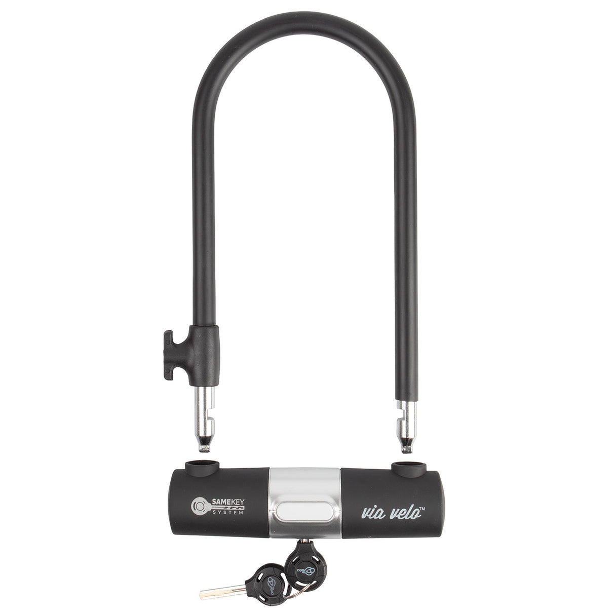 Via velo 2 in 1 shackle lock with spiral cable