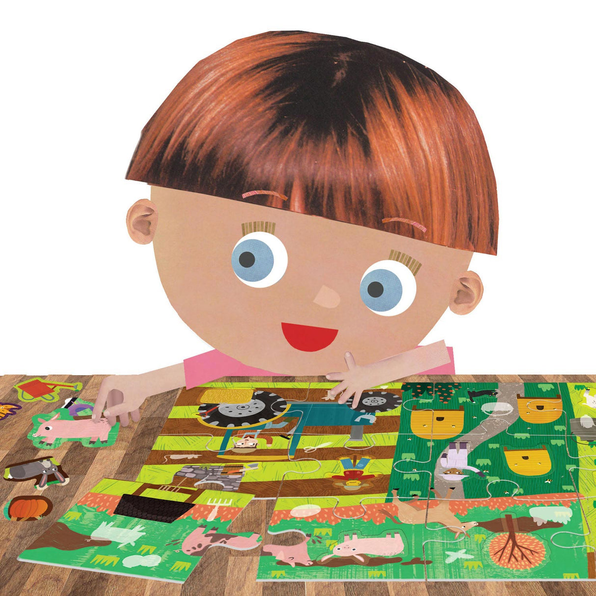 Headu Legpuzzel Boerderij met Herbruikbare Stickers