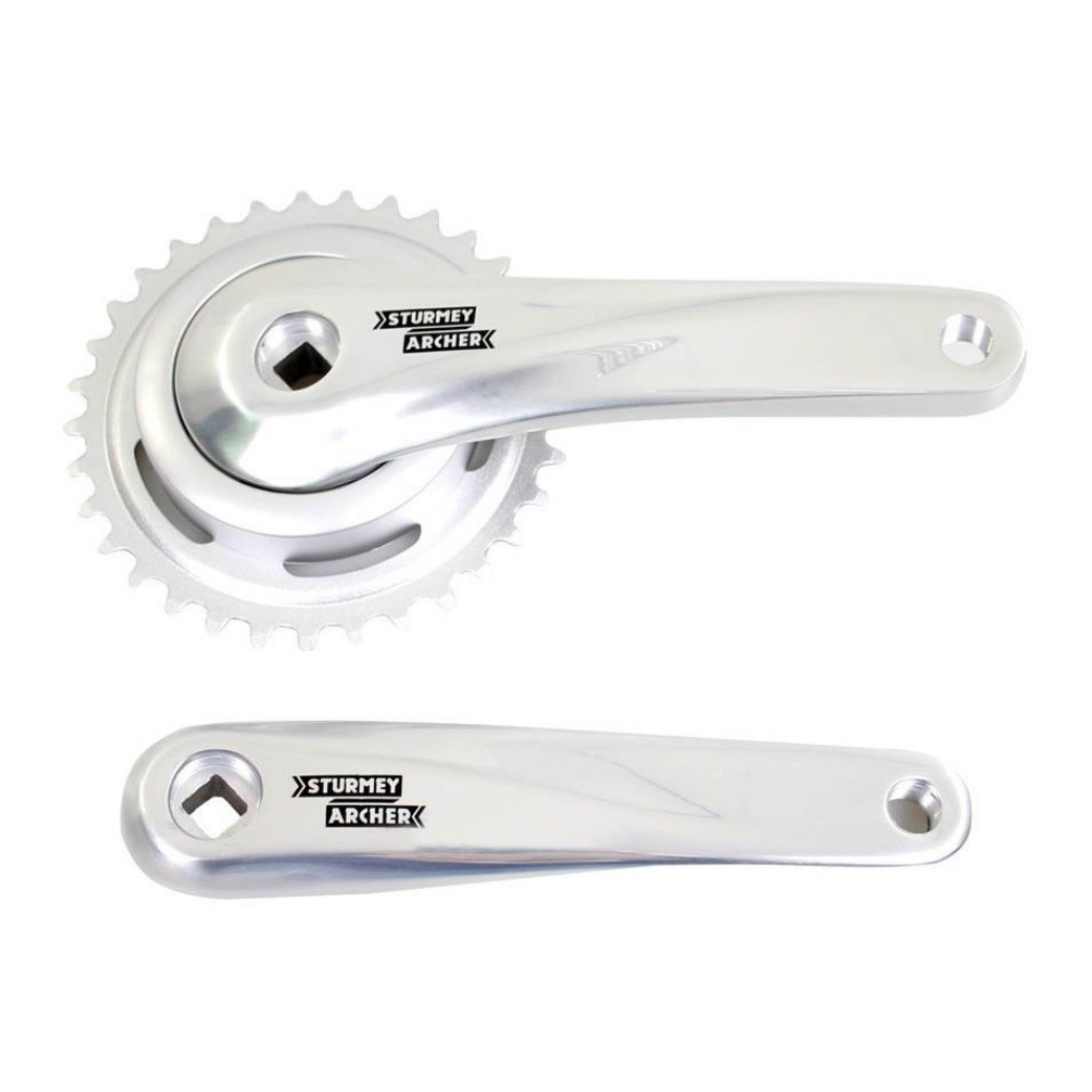 SunRace crankstel 33T, cranklengte 170mm. zilver, aluminium, spieloos