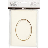 Creativ company https: www.cchobby.nl passepartout-kaarten-ovaal-met-gouden-rand-afmeting-kaart-10-5x15-cm-afmeting-envelop-11-5x16-5-cm-off-white-10-set-1-doos