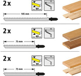 Wolfcraft decoupeerzaagblad-set | 12-delig | t-schaft | 1 set - 2377000