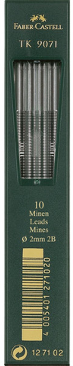 Faber-castell potloodstiftjes - tk9071 - 2,0mm - 2b - 10 stuks - fc-127102