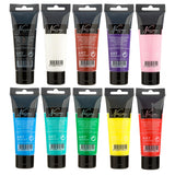Acrylverf in tube 75ml 10 verschillende kleuren assorti | 24 stuks