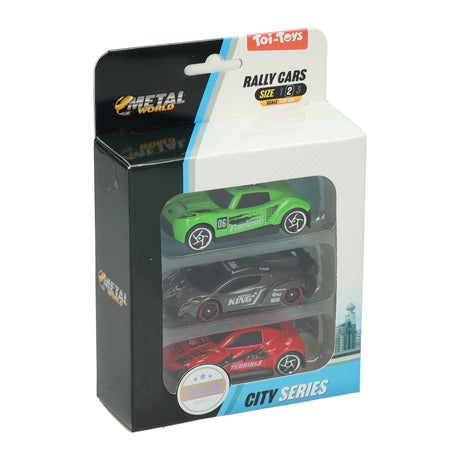 Toi-toys toi toys metal rally race auto classic set a 3 stuks citie series
