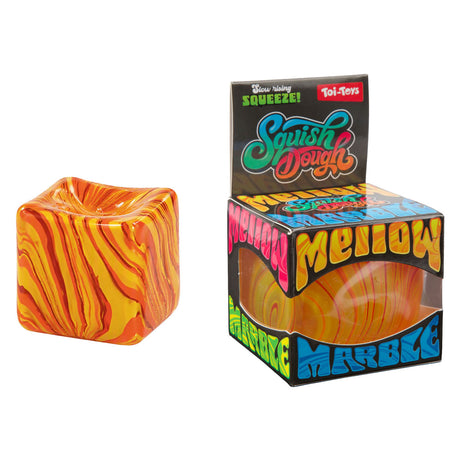 Toi-toys squishdough knijpkubus marmer - 8cm 160gr