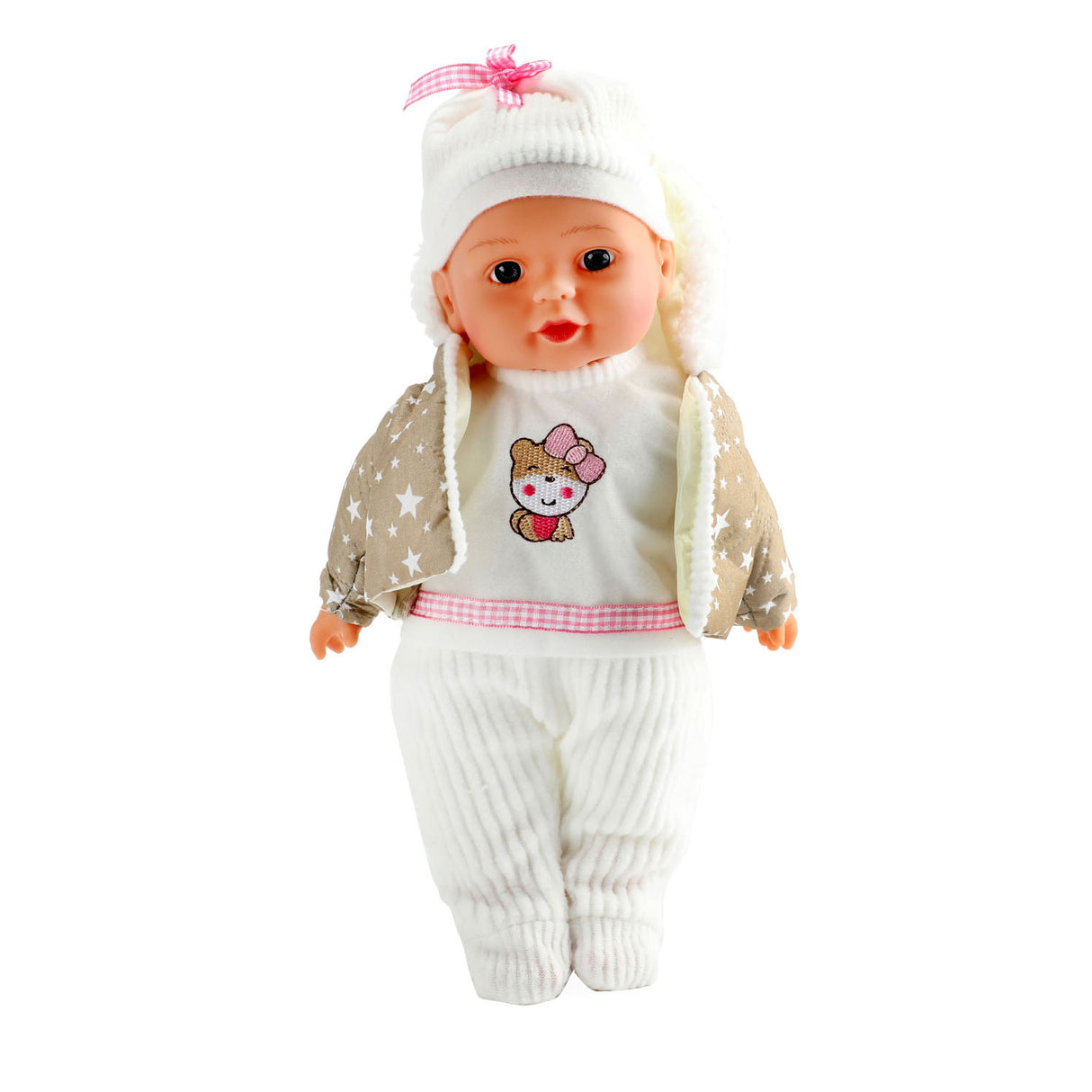 Toi-Toys Lovely Baby Babypop Winterkleren en Flesje