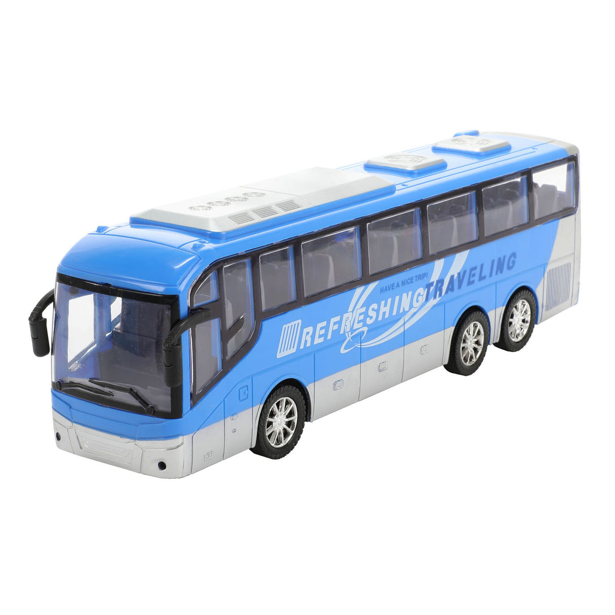 Toi-Toys Trucks Reisbus Blauw Frictie, 32cm