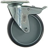 Mack by tente 1003696 - rubber zwenkwiel 2 kogell.met rem ø100mm | 4 stuks